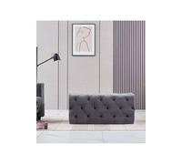 Life Interiors 'melia' Velvet Ottoman Bench Single In Grey Grey