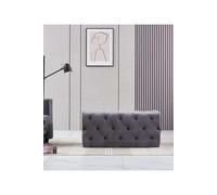 Life Interiors 'Melia' Velvet Ottoman Bench Single in Grey Life Interiors Grey