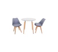 Life Interiors 'round Lorenzo' Dining Set With A Table And Chairs Set Of 2 In Grey Grey One Size
