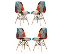 Moda Patchwork Eiffel Chair, Set of 4 - Multi-coloured