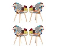 Tulip Patchwork Tub Dining Chair, Set of 4 - Multi-Coloured