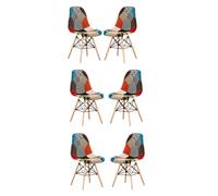 Moda Patchwork Eiffel Chair, Set of 6 - Multi-Coloured