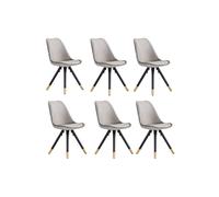 Life Interiors Set Of 6 Sofia Ergonomic Modern Dining Chairs Upholstered In Velvet, Metal Legs With Gold End Caps In Dark Grey Dark Grey One Size