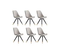 Life Interiors Set of 6 Sofia Ergonomic Modern Dining Chairs Upholstered in Velvet, Metal Legs with Gold End Caps in Dark Grey Life Interiors Dark Grey