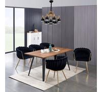 Life Interiors Single Black Roma Knot Velvet Armchair With Gold Metal Legs, Modern Tufted Design For Living Room