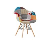 Moda Patchwork Eiffel Armchair, Single Dining Chair - Multi-Coloured