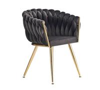 Life Interiors Single Grey Roma Knot Velvet Armchair With Gold Metal Legs, Modern Tufted Design For Living Room