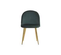 Life Interiors Single Lucia Ergonomic Velvet Dining Chair With Wooden Legs, Modern Upholstered Accent Chair In Emerald Emerald One Size