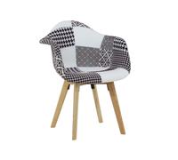 Single 'Patchwork Tub Fabric Dining Chair' Upholstered Dining ArmChair Life Interiors Multi One Size
