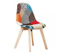 Life Interiors Single Patchwork Fabric Dining Chairs Upholstered Dining Room Chair Multicolour