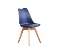 Single Scandinavian Dining Chair with Leather Cushions Solid Wood Legs Life Interiors Royal One Size