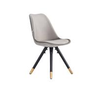 Life Interiors Single Sofia Ergonomic Modern Dining Chair Upholstered In Velvet, Metal Legs With Gold End Caps In Dark Grey Dark Grey One Size