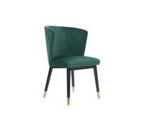 Life Interiors Single Sofina Modern Velvet Dining Chair, Tufted Back, Wooden Frame In Green Green One Size