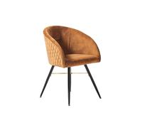 Single 'Vittorio Velvet Dining Chairs' Upholstered Chairs for Dining Room Armchair Life Interiors Mustard One Size