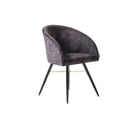 Single 'Vittorio Velvet Dining Chairs' Upholstered Chairs for Dining Room Armchair Life Interiors Black One Size