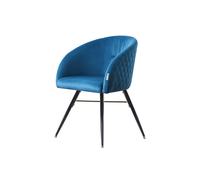 Single 'Vittorio Velvet Dining Chairs' Upholstered Chairs for Dining Room Armchair Life Interiors Blue One Size