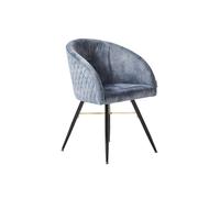 Single 'Vittorio Velvet Dining Chairs' Upholstered Chairs for Dining Room Armchair Life Interiors Grey One Size