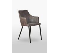 Zarah Faux Leather Dining Chair Single - Dark Brown