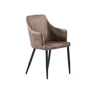 Single' Zarah Leather Dining Chairs' Upholstered Dining Armchair Life Interiors Light Brown One Size