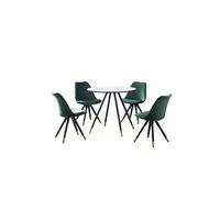 Life Interiors Sofia' Dorchester Lux Dining Set With A Table And Chairs Set Of 4 In Green Green