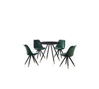 Life Interiors Sofia' Dorchester Lux Dining Set With A Table And Chairs Set Of 4 In Green Green