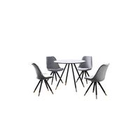 Sofia' Dorchester LUX Dining Set with a Table and Chairs Set of 4 Life Interiors Light Grey One Size