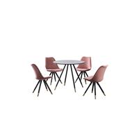 Life Interiors Sofia' Dorchester Lux Dining Set With A Table And Chairs Set Of 4 In Pink Pink One Size