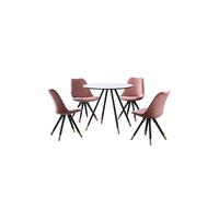 Life Interiors Sofia' Dorchester Lux Dining Set With A Table And Chairs Set Of 4 In Pink Pink One Size