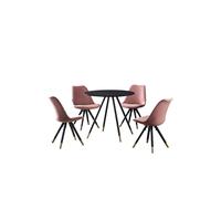 Sofia' Dorchester LUX Dining Set with a Table and Chairs Set of 4 Life Interiors Pink One Size