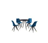 Sofia' Dorchester LUX Dining Set with a Table and Chairs Set of 4 Life Interiors Blue One Size