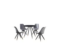 Sofia' Dorchester LUX Dining Set with a Table and Chairs Set of 4 Life Interiors Light Grey One Size