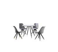 Sofia' Dorchester LUX Dining Set with a Table and Chairs Set of 4 Life Interiors Light Grey One Size