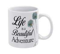 Life is A Beautiful Adventure Mug Funny Coffee Mug,Man Cave Prints,The Best Gift for Colleagues, Parents, and Grandparents, 110z Men and Women