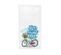 Life is A Beautiful Ride Hand Towels Summer Flowers Decor Kitchen Dish Towel Quality Premium Bathroom Washcloth 30 x 15 Inches for Beach Guest Hotel Spa Gym Sport Yoga Home