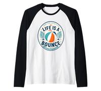 Life is A Bounce Beach Days Forever Retro Summer Vacation Raglan Baseball Tee