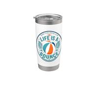 Life is A Bounce Beach Days Forever Retro Summer Vacation Stainless Steel Insulated Tumbler