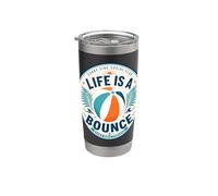 Life is A Bounce Beach Days Forever Retro Summer Vacation Stainless Steel Insulated Tumbler