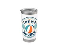 Life is A Bounce Beach Days Forever Retro Summer Vacation Stainless Steel Insulated Tumbler