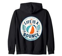 Life Is A Bounce Beach Days Forever Retro Summer Vacation Zip Hoodie