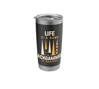 Life is A Game Backgammon is Serious Board Game Apparel Stainless Steel Insulated Tumbler