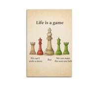 Life Is A Game We Cant Undo A Move But We Can Make The Next One Better Chess Pieces Wall Art, Forward Thinking Decor Painting for Office And Study Room Artistic Wall Mural Modern Hanging Decor Poster1