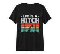 Life is A Hitch Oil Rig Worker Workers Retro Oil Oilfield Premium T-Shirt