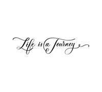 Life is a Journey Calligraphy Sign Brush Painted Lettering Wall Decals PVC 20x90.1cm Tattoo Culture Black