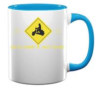 Life is A Journey Enjoy The Ride Scooter Road Sign Ceramic Tea Coffee Mug Light Blue