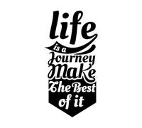 Life is a Journey Make The Best of it Typography Lettering Quote Wall Stickers Paster Paper 34x67.7cm Self Adhesive Black