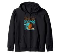 Life Is A Wave Funny Surfing Capybara Retro Summer Zip Hoodie