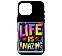 LIFE IS AMAZING Typographic Case for iPhone 16 Pro Max