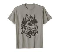 Life is an Adventure Outdoors Mountains Nature Tent Camping T-Shirt