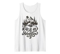 Life is an Adventure Outdoors Mountains Nature Tent Camping Tank Top