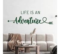 Life is an Adventure - Wall Quote Art Sticker Inspirational Home [Large] [Forest]